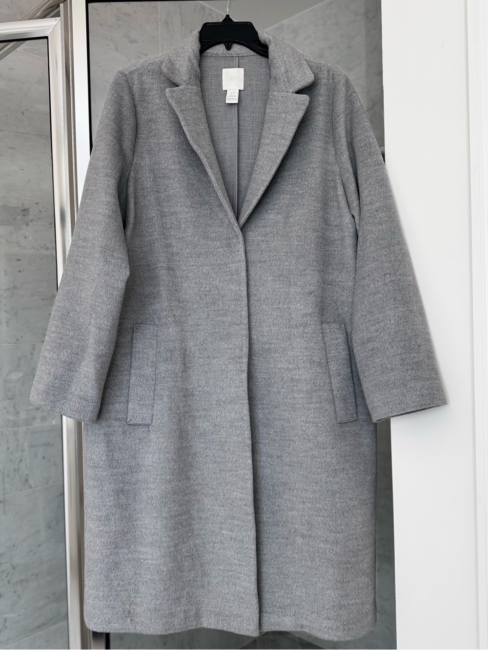 H&M Light Grey Tailored Long Trench Coat